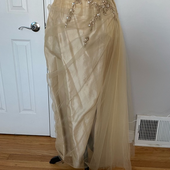 Coquette Tulle Sequin Embellished Bead Floral Fit Bodice Ruched Fairytale Sweet - Picture 6 of 12